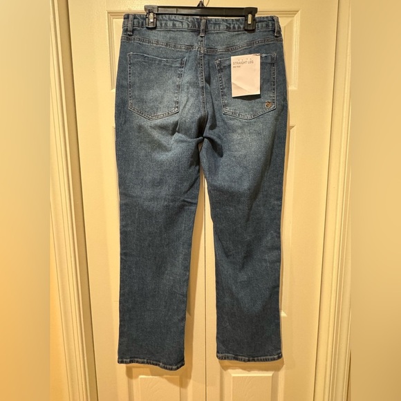 Indigo Rain mid Rise, straight leg distressed Jeans. Junior size 13. NWT - Picture 3 of 10